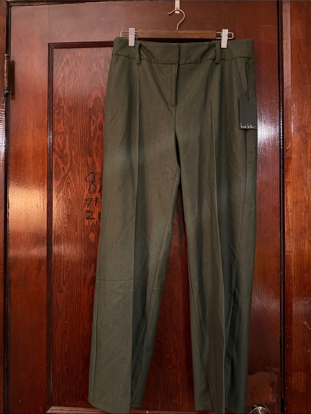 Olive Green Wide-Leg Trousers